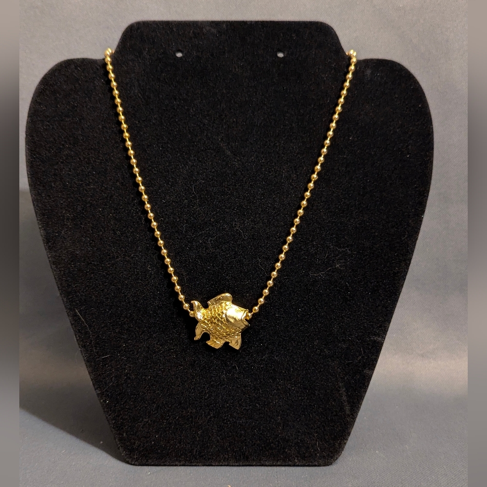 Gold Fish Pendant Necklace